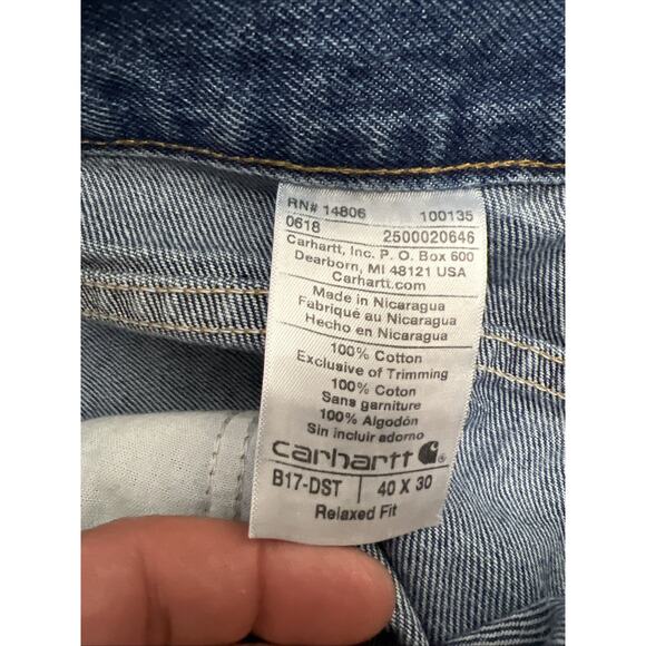 Carhartt Mens Jeans Size 40 X 30 Relaxed Fit-B17-DST - Picture 7 of 10